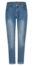Malibu-Zip high stretch denim, pacific blue