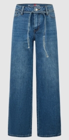 Wide Leg-L stretch denim, mid stone