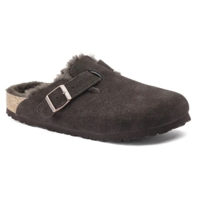 Birkenstock Clog Boston Lammfell Veloursleder Unisex mocca