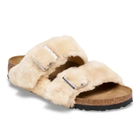 Birkenstock Arizona Shearling Rivet Logo OS Fur cover upper sandcast