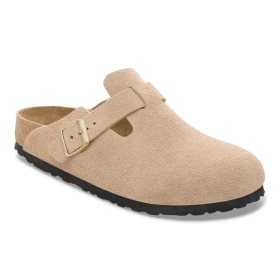 Birkenstock Clog Boston Veloursleder Unisex sandcastle