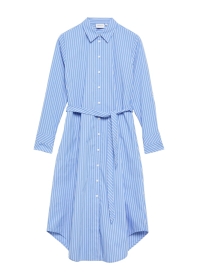Gestreiftes Hemdblusenkleid aus Popeline Kleid, BLUE