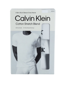 Calvin Klein S/S CREW NECK 3PK, WHITE