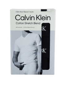 Calvin Klein S/S V NECK 3PK, BLACK