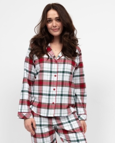Blaze Womens Brushed Check Pyjama Top