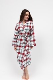 Blaze Womens Brushed Check Long Dressing Gown
