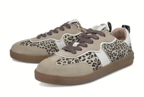 CRICKIT RONJA Leo mit Suede Beige und Weiss Sneaker