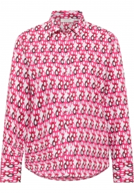 Pink Ribbon Bluse Satingewebe Langarm