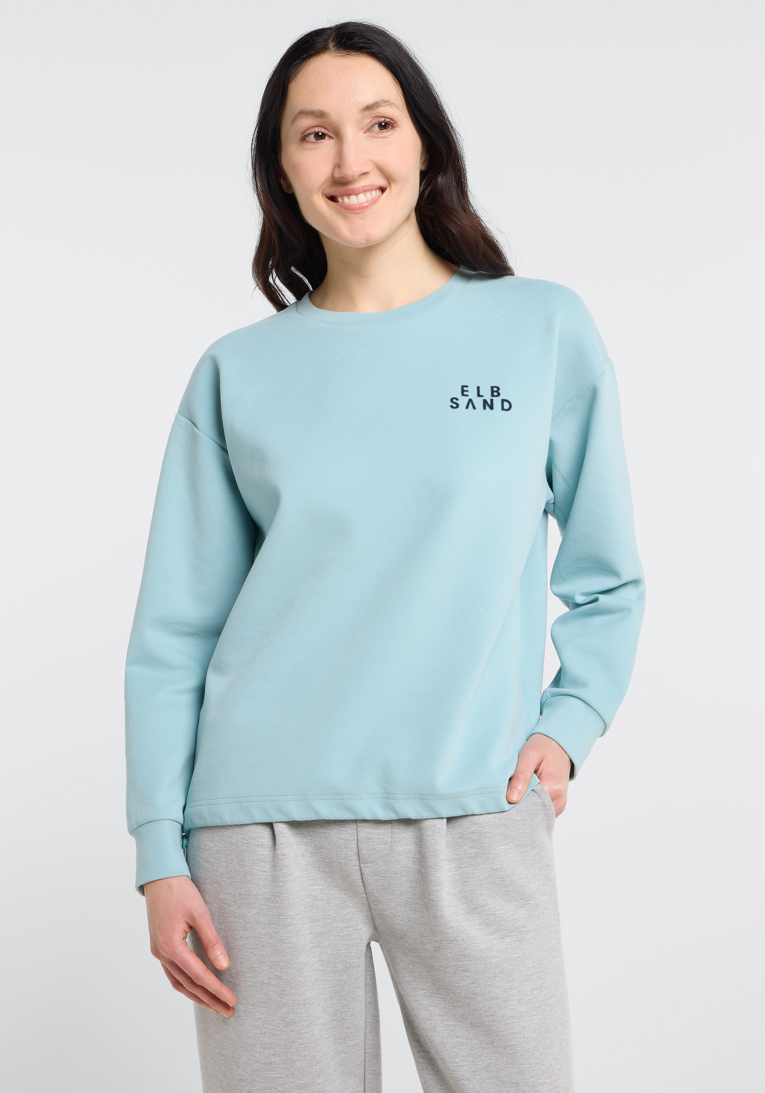 Elbsand Caris Damen Sweatshirt - Loose Fit Mit überschnittenen Schultern & Weichem Baumwoll-Interlock