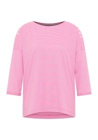 Veera Langarm T-Shirt loose fit Magenta Sky Cloud White stripe_extr