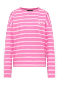 Elva Sweatshirt loose fit Magenta Sky Soft Rose stripe