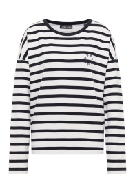 Elva Sweatshirt loose fit, Cloud White Coldwater stripe