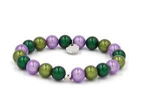 Perlenarmband 10 mm mixed dunkelgrün