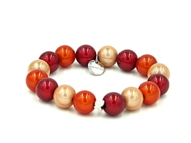 Perlenarmband  12mm mixed scarlet rot