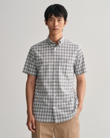 Hemd REG POPLIN MICRO CHECK SS SHIRT, BASIL GREEN