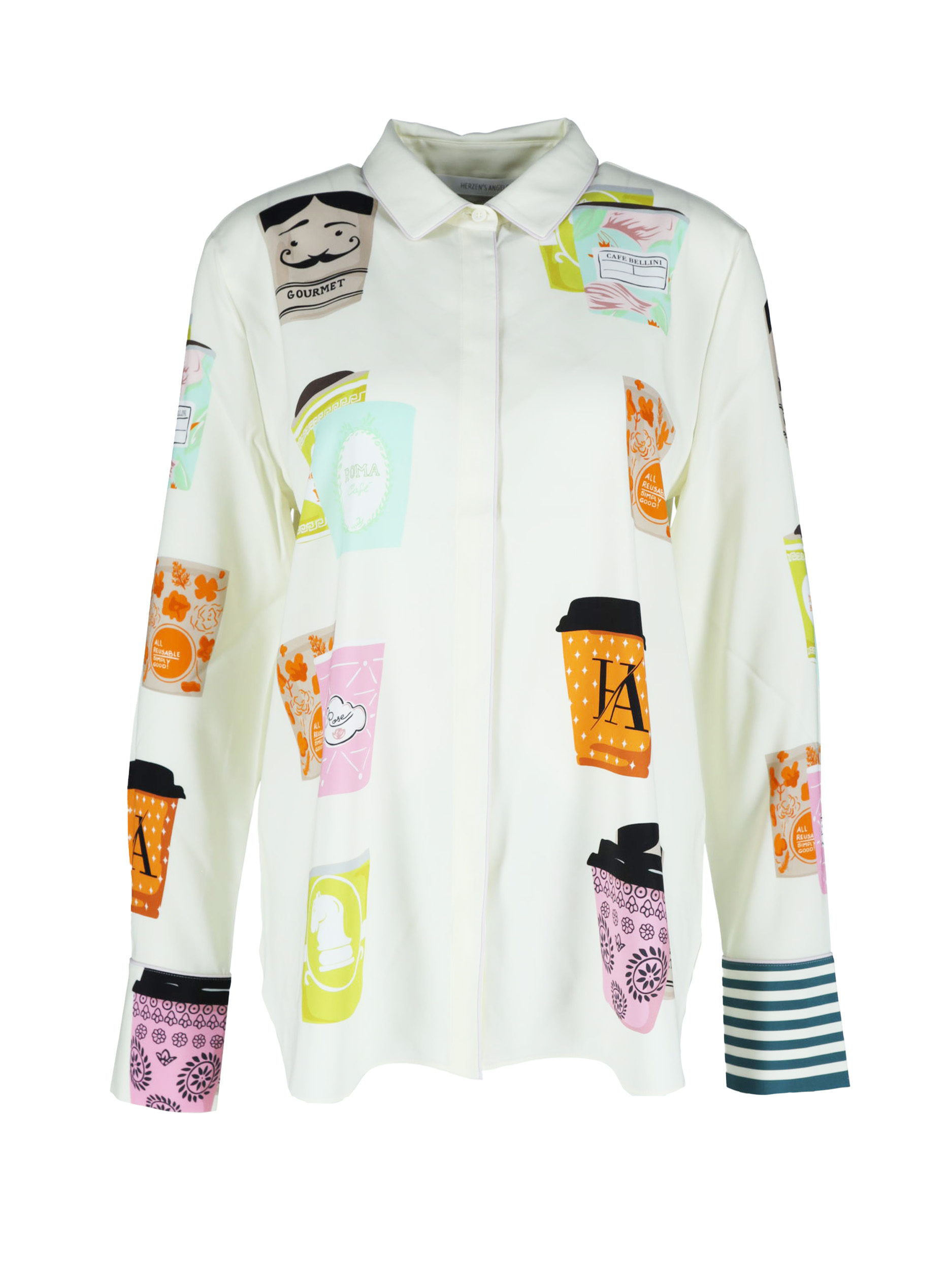 Herzens Angelegenheit Hemdkragenbluse Bluse mit Becherprint
