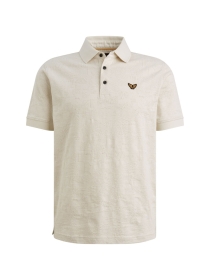 Short sleeve polo jacquard jersey, Bone White