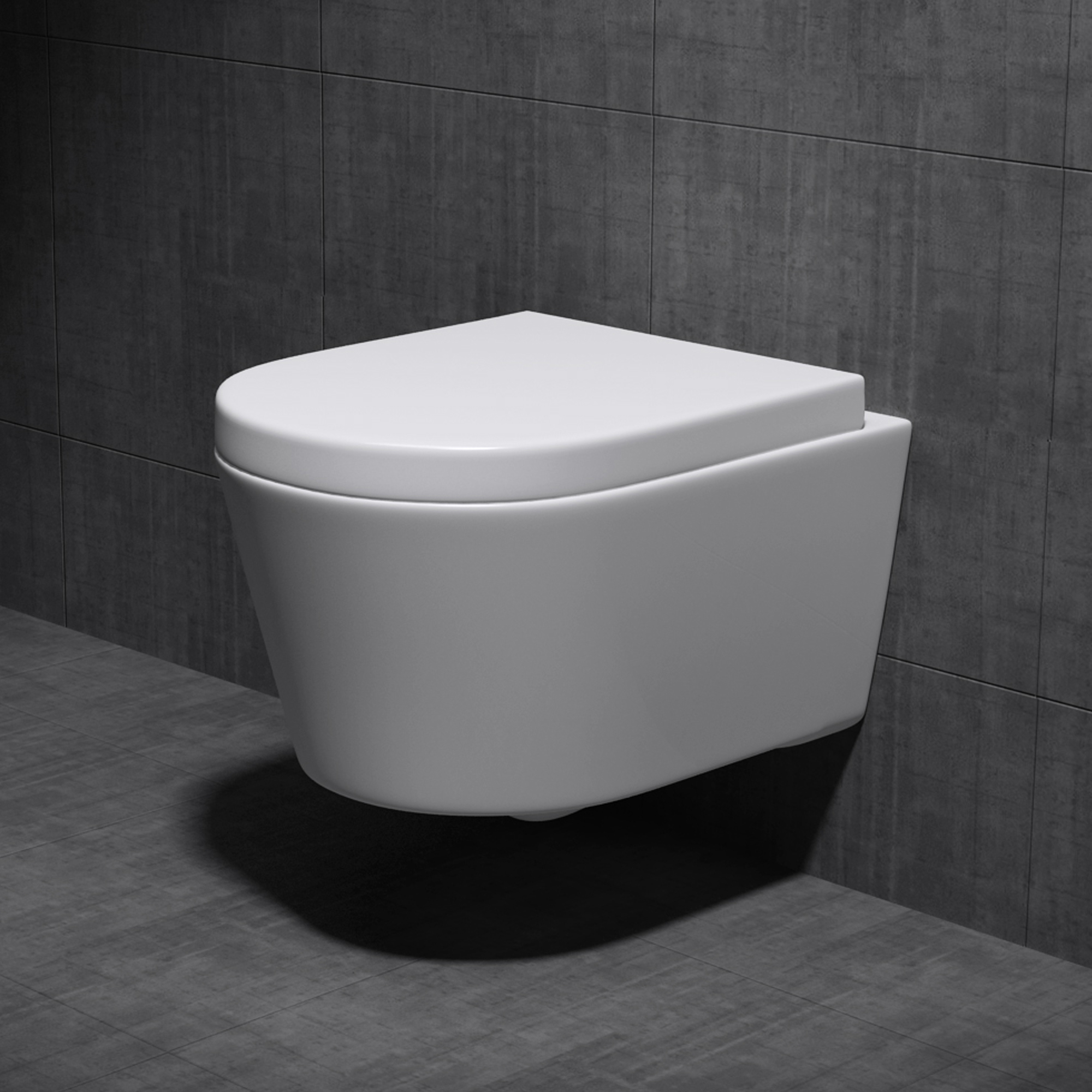 Sogood Edle Design Toilette Hänge-WC mit komfortablem Silent-Close-Sitz A101