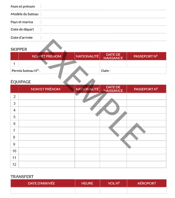 Liste d'équipage