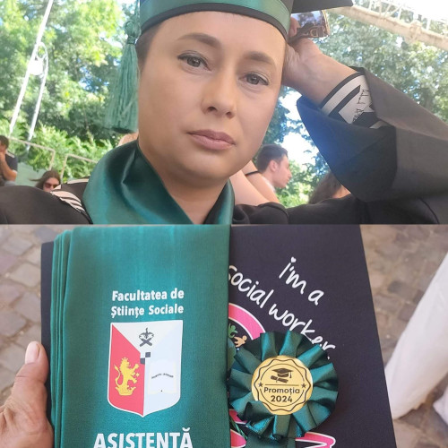 Cristina Lia, președinta Asociației "Glasul sufletului", a absolvit Facultatea de Științe Sociale