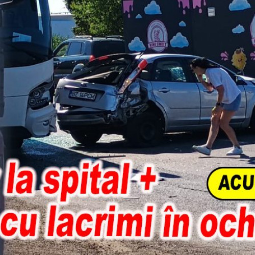 Accident rutier grav în Teleorman: un autobuz, un autoturism și o rulotă implicate