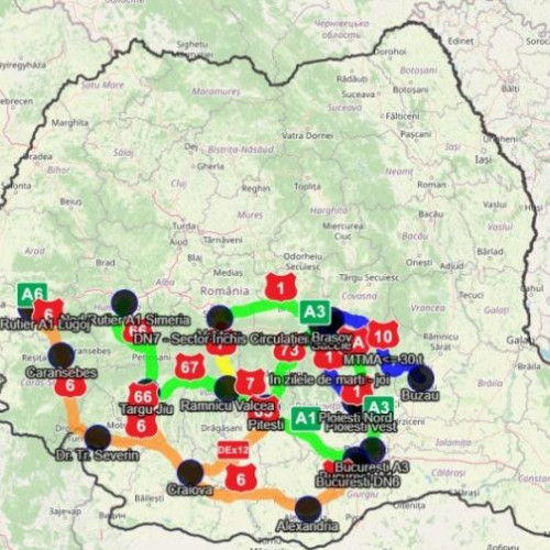 Trafic rutier deviat pe DN7 în zona localității Boița