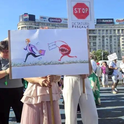 Contabili, economiști și antreprenori protestează împotriva "terorii fiscale" în București