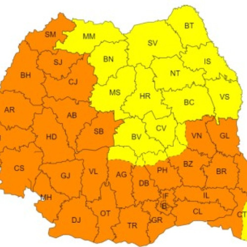 Cod Galben de caniculă prelungit în Botoșani și alte regiuni din țară