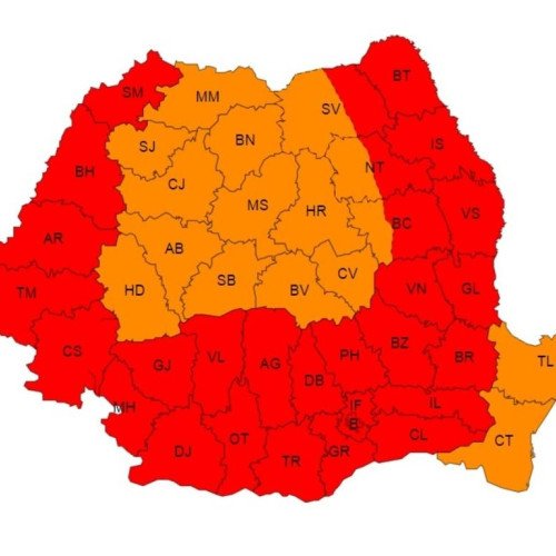 Cod roșu de caniculă în weekend pentru mai multe regiuni din țară