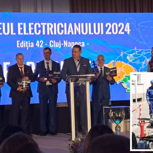 Electricienii Natanel Porut și Daniel Vesa de la DEER Sucursala Alba, premiați la faza națională a Trofeului Electricianului