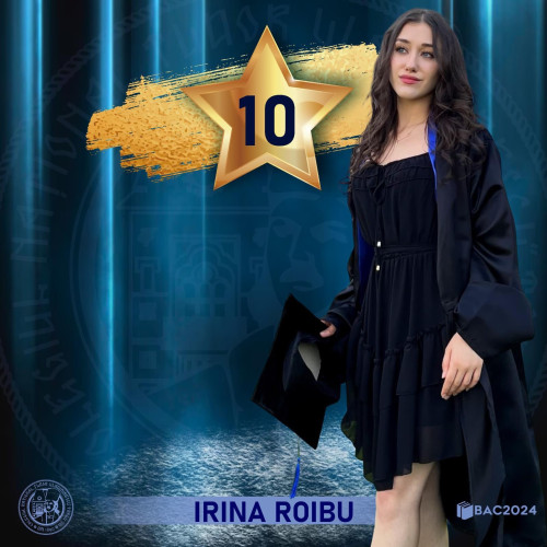 Irina Roibu, absolventă a Colegiului Național "Tudor Vladimirescu" Târgu Jiu, a obținut media 10 la Bacalaureat după contestații