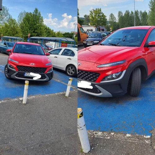 Șofer a ocupat două locuri de parcare pentru persoane cu dizabilități în Cluj-Napoca