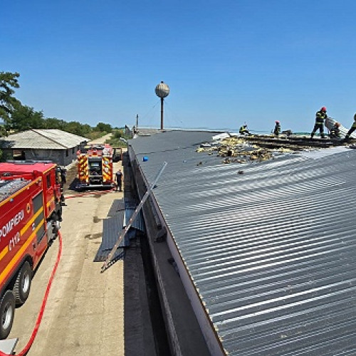 Incendiu la o fermă de pui din Lazuri lichidat de pompieri