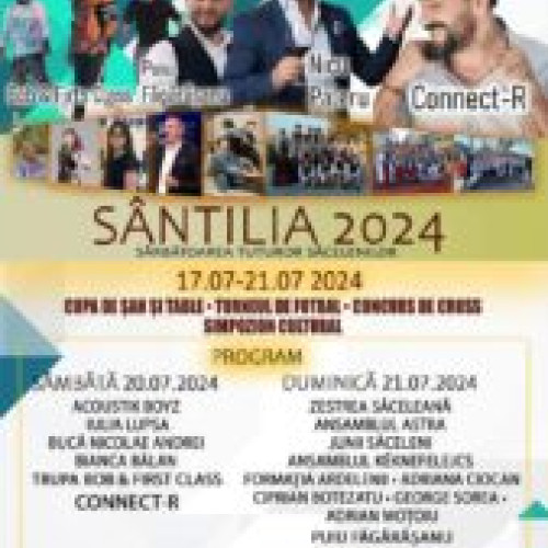 Santilia, sărbătoarea săcelenilor, se desfășoară între 17 și 21 iulie