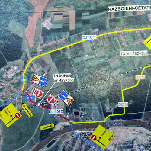 Circulația rutieră la trecerea la nivel cu calea ferată de la Halta Unirea va fi închisă 12 ore