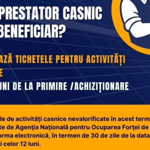 Tichetele de activități casnice nevalorificate vor fi anulate după 30 de zile