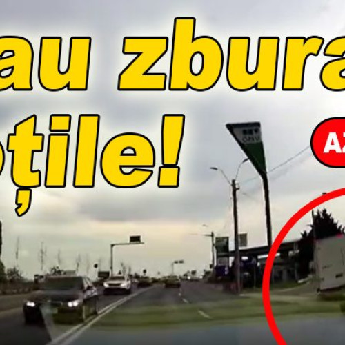 Incident straniu la Buzău: Camion surprins cu roțile din spate desprinse în mers