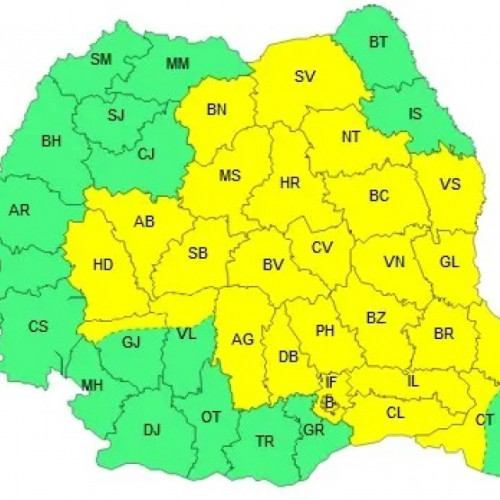 Alertă de vreme severă pentru mai multe județe, inclusiv Galați