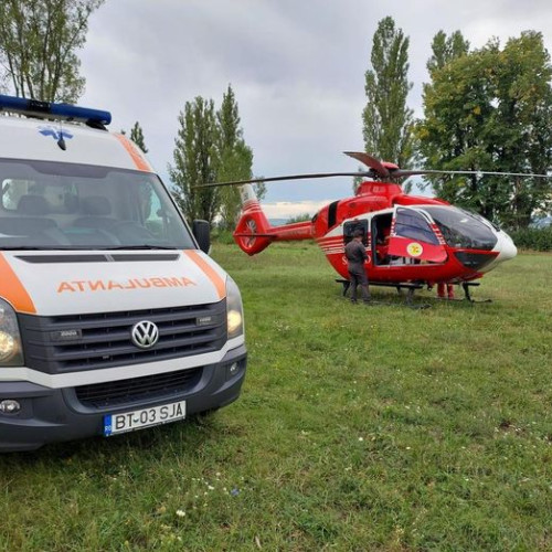 Elicopterul SMURD a fost solicitat de urgență pentru un pacient cu infarct la Botoșani