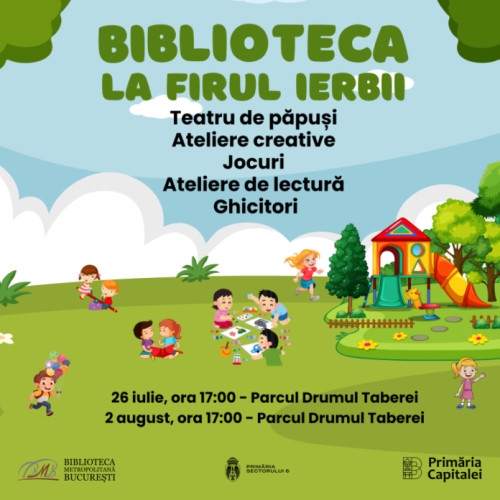 Biblioteca Metropolitană București invită copiii la proiectul „Biblioteca la firul ierbii”