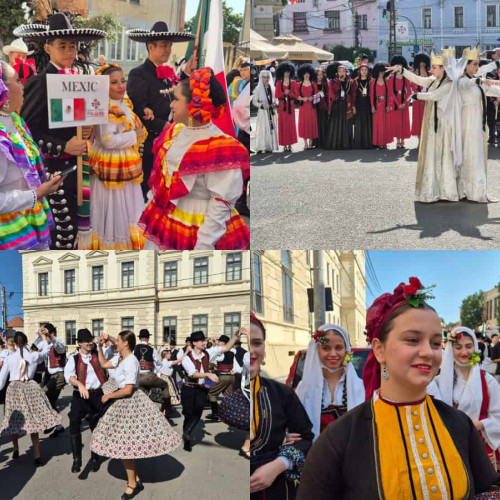 Festivalul Internațional de Folclor de la Aiud a încântat publicul cu parada portului popular