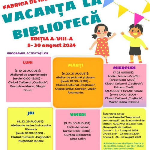 Biblioteca Județeană "George Coșbuc" Bistrița-Năsăud invită copiii la "Vacanța la Bibliotecă"