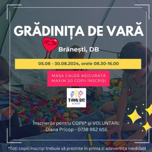 Grădinița de vară se întoarce în Brănești