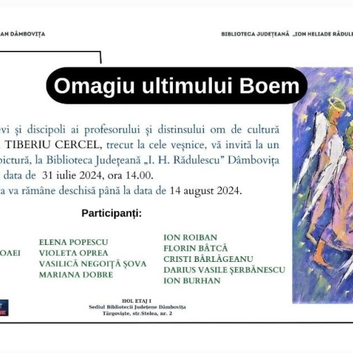 Vernisajul expoziției "Omagiu ultimului Boem" la Biblioteca Județeană "I. H. Rădulescu" Dâmbovița