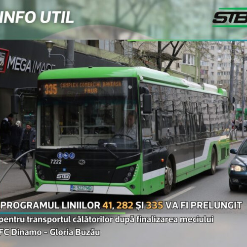 Program prelungit pentru trei linii STB vineri, 2 august