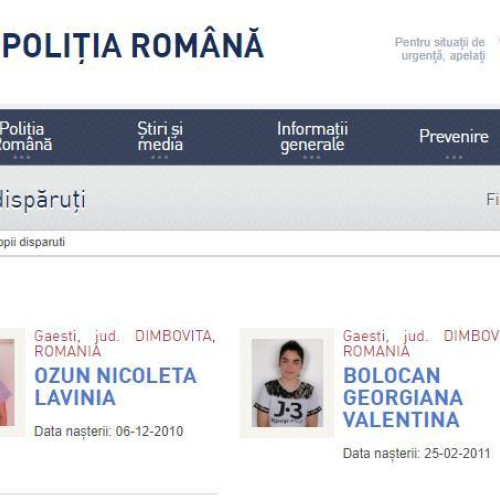 Mesaj RO Alert pentru Dâmbovița: Minore dispărute din centrul de minori