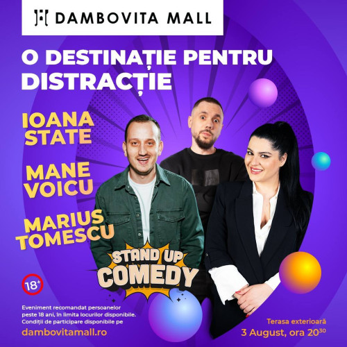 Seară de comedie la Dambovita Mall: Stand-Up pe terasa exterioară