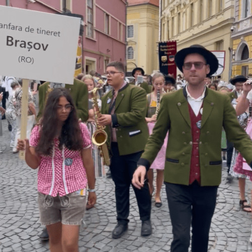 Matthias Roos și Fanfara de Juniori Brașoveni, la Întâlnirea Internațională a Sasilor de la Sibiu