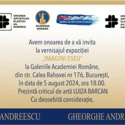 Vernisaj de expoziție la Galeriile Academiei Române: Jana și Gheorghe Andreescu
