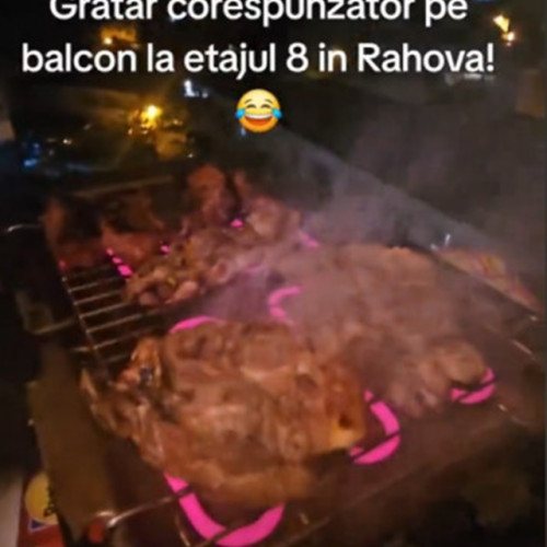 Grătar pe balcon la etajul 8, un bărbat din București a stârnit controverse pe TikTok